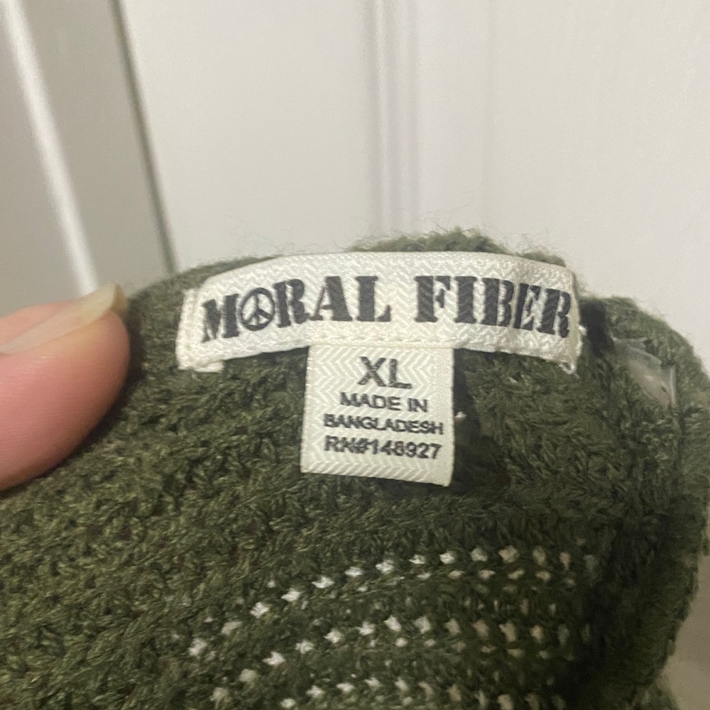 Moral Fiber Deep Green V-Neck Sweater - Picture 6 of 6